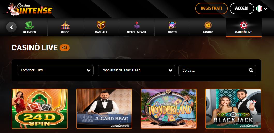 Gioca ai tavoli live